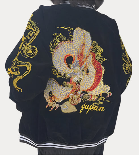 Dragon Embroidery Bomber Coat